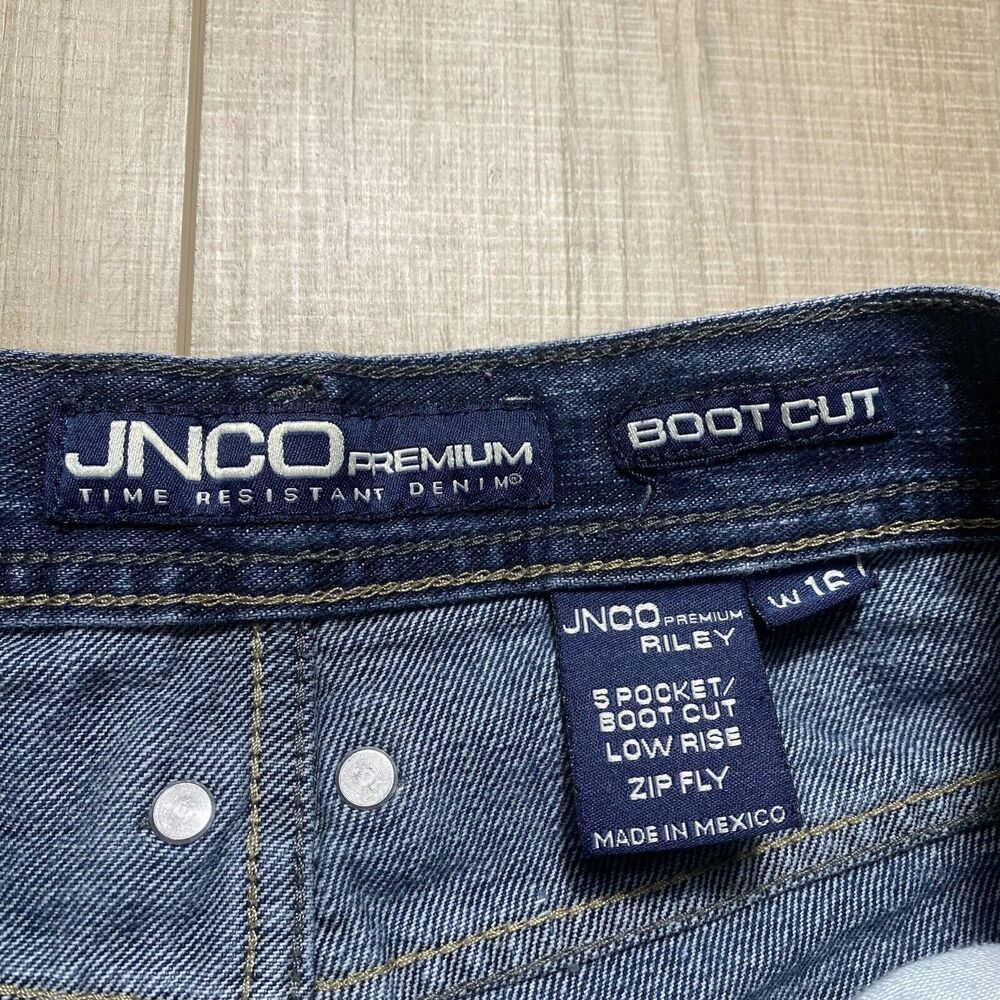 JNCO Premium Riley Women’s 16 32x32 Bootcut Jeans Low Rise Vintage Dark Wash - Picture 6 of 10
